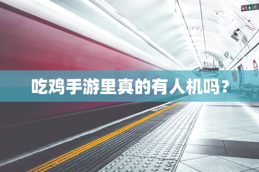 吃鸡手游里真的有人机吗？