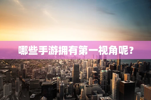 哪些手游拥有第一视角呢？
