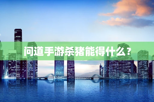 问道手游杀猪能得什么？