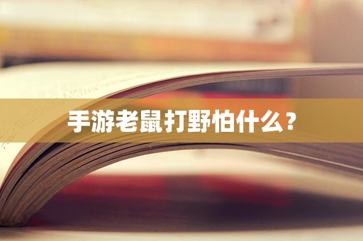 手游老鼠打野怕什么？